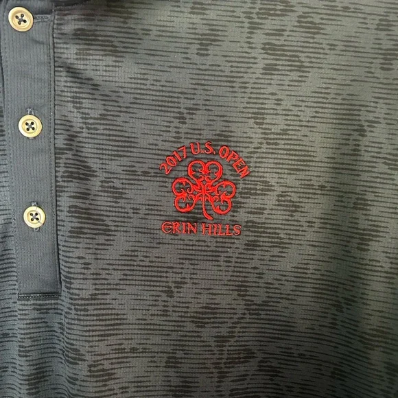 Adidas Navy Blue Polo Shirt with Red Accents Erin hills 2017 US open - Picture 2 of 7